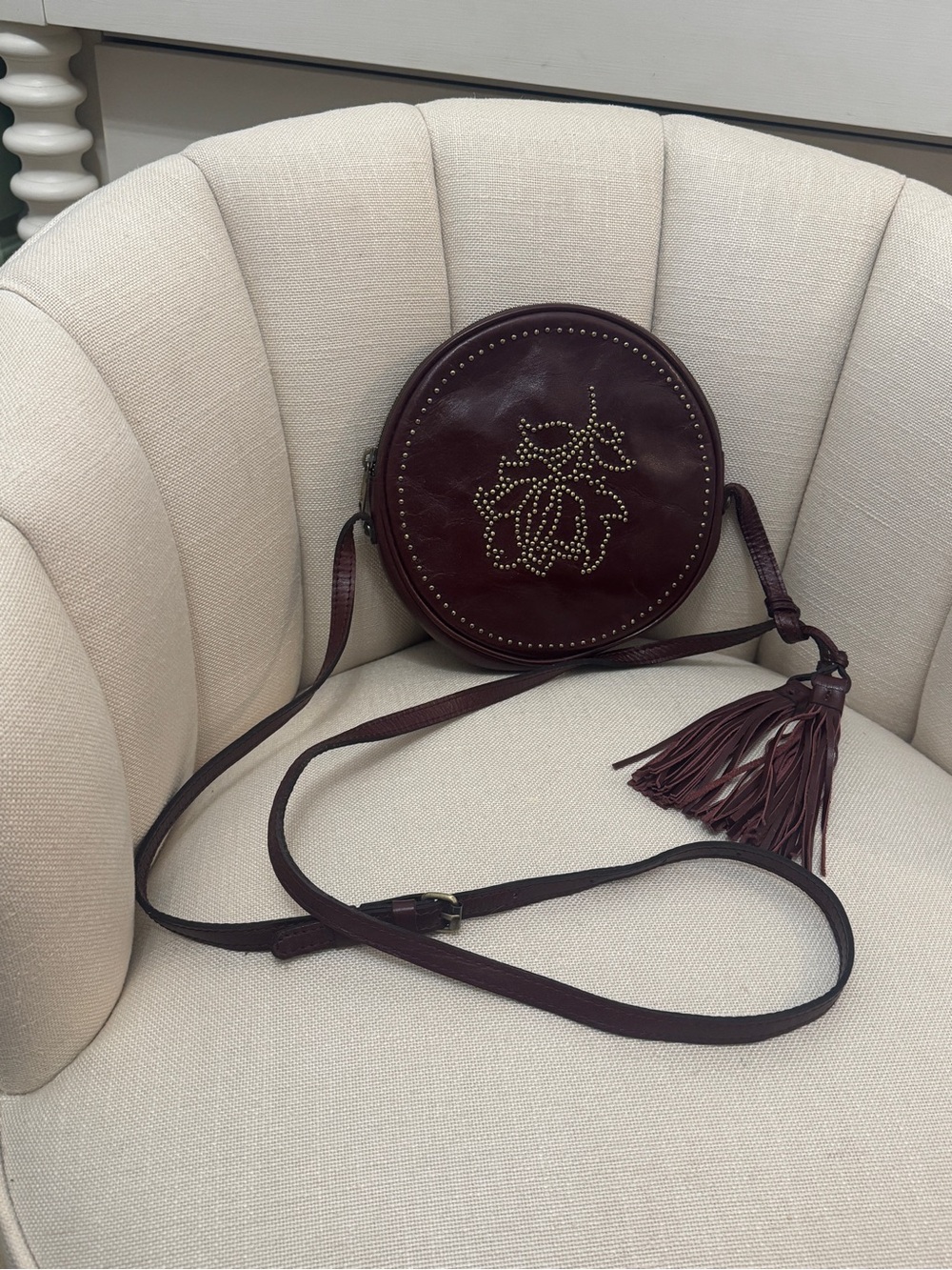 Patricia Nash studded leather floral crossbody bag